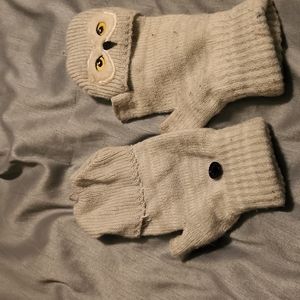 Harry Potter owl fingerless gloves that turn into mittens